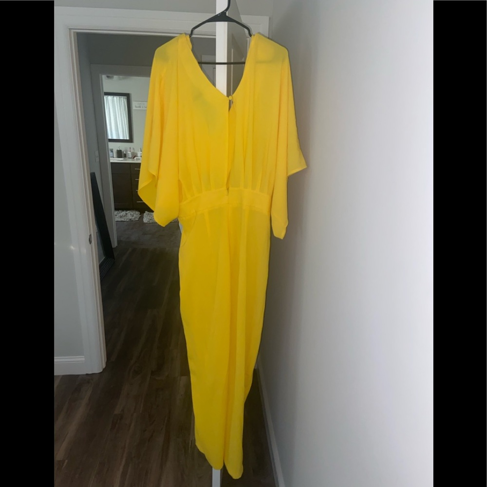 ASOS YELLOW FIT TALL JUMPSUIT NWOT SIZE 12
